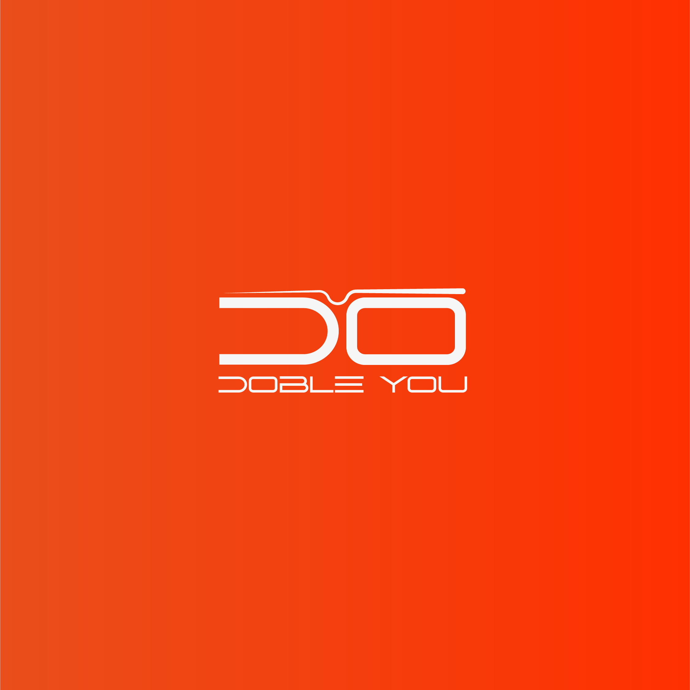 Logo Doble You, monogramme DO blanc sur fond corail